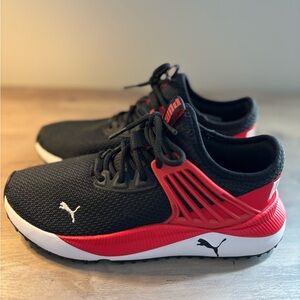 Puma Black and Red Athletic Shoes